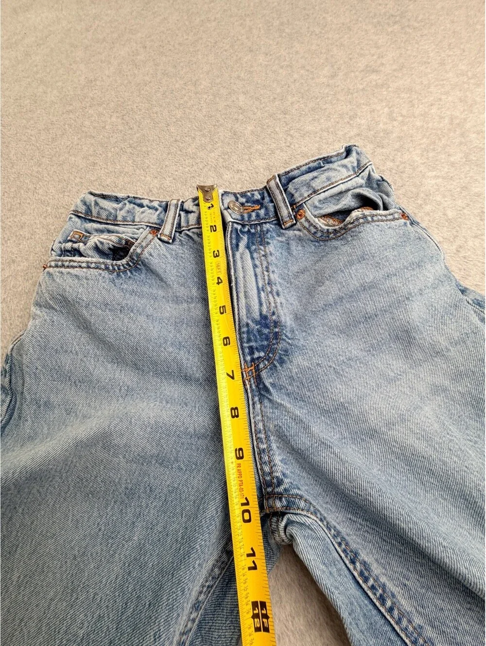 Zara Girls Wide Leg Jeans Size 11-12 Light Wash Blue Denim Youth